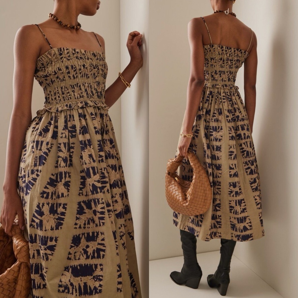 NWT Ulla Johnson Akshara Shibori Cotton Midi Dress - Picture 1 of 8